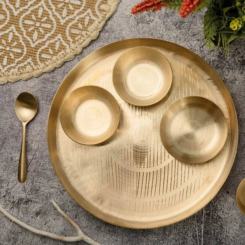 Traditional and elegant Kansa collection by Easycraft, featuring beautifully crafted utensils and dinnerware.