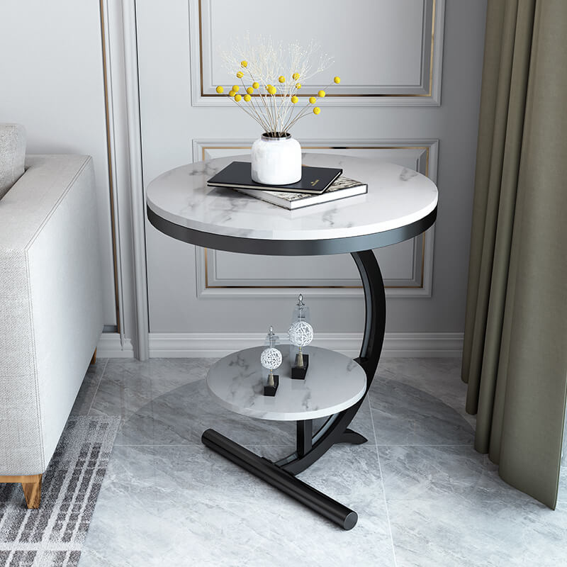 C-Shaped Side Table Black