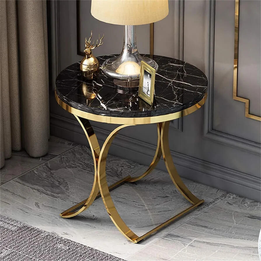 Bed side table with black marble