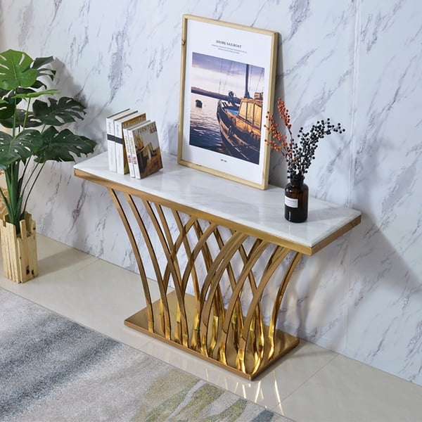 gilded gold entryway table