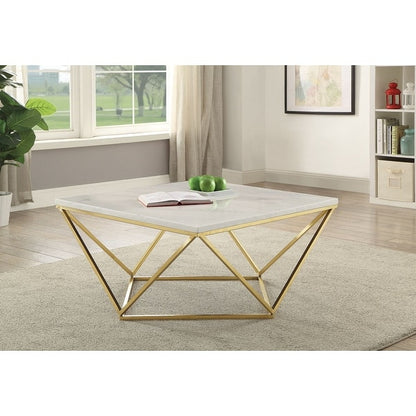 Striking geometric design center table by Easycraft, with bold shapes and a contemporary aesthetic, making it a captivating centerpiece for any room