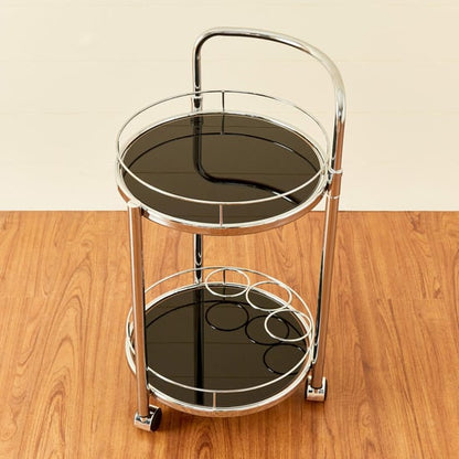 Glass Serving Trolley Round