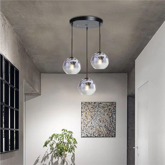 Elegant glass pendant lamp by Easycraft, showcasing a timeless design with a clear, luminous shade, perfect for creating a sophisticated lighting atmosphere