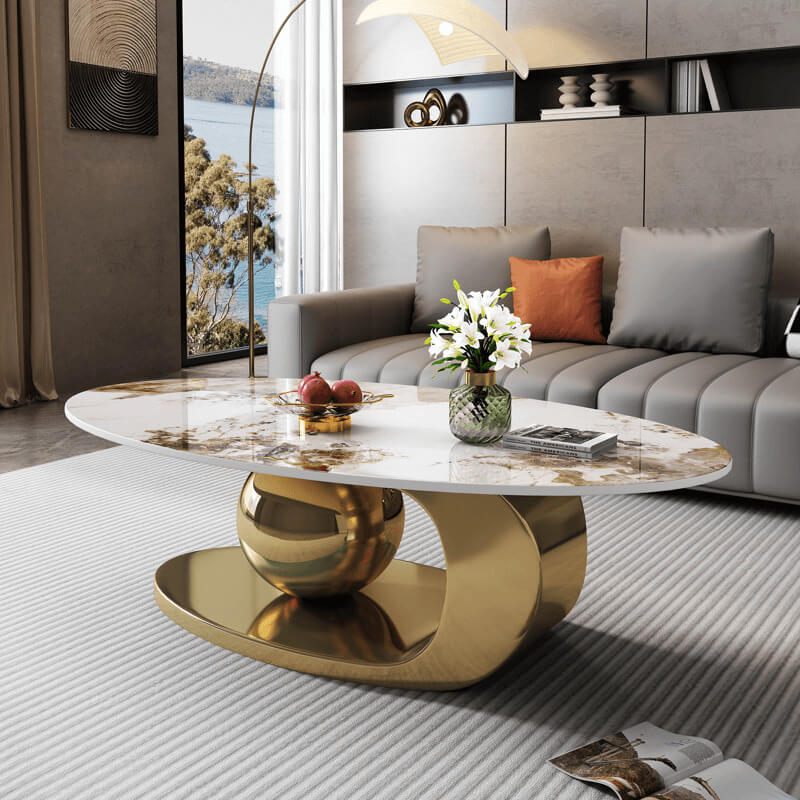 Modern Marble Coffee Table Gold