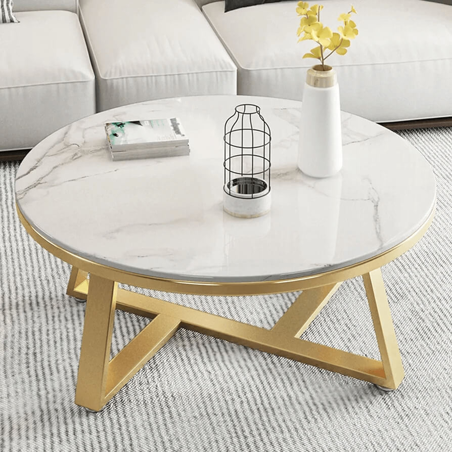 Easycraft gold base round center table