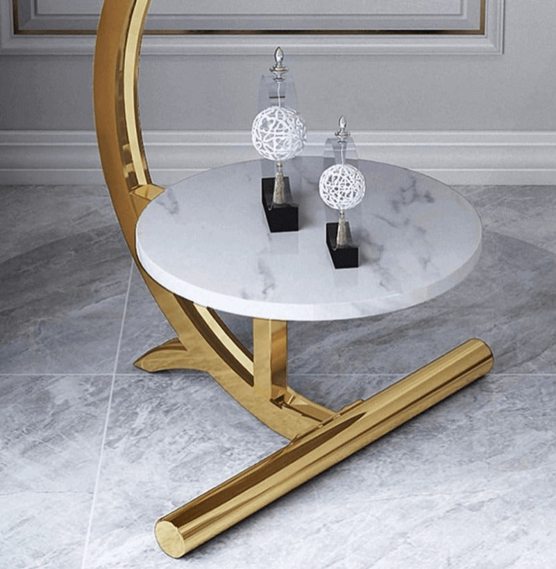 C-Shaped Side Table Gold