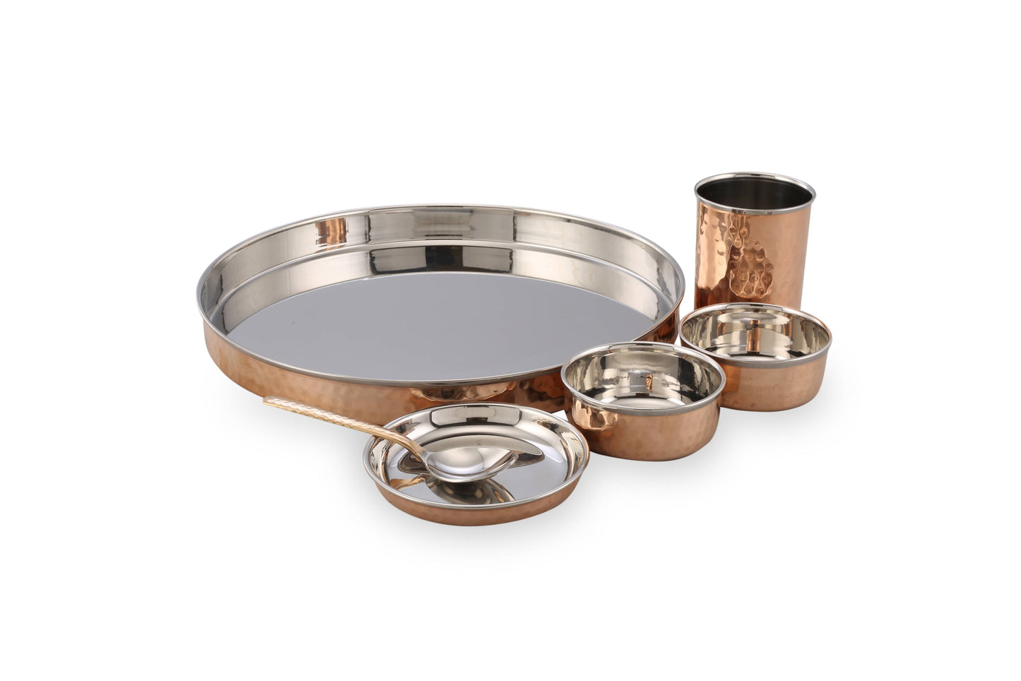 Copper-Steel Thali Set