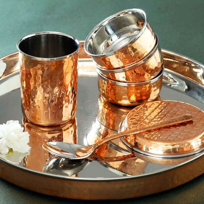 Copper-Steel Thali Set