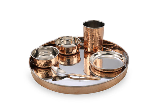 COPPER-STEEL THALI SET