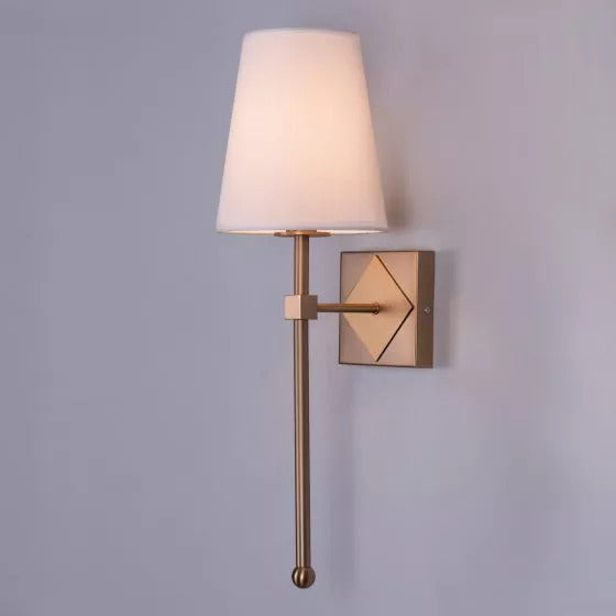 wall light with fabric shade