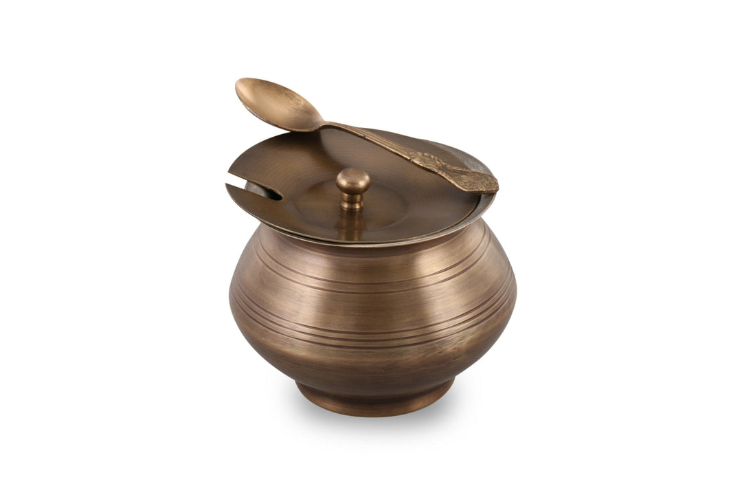 Brass Ghee Pot With Spoon