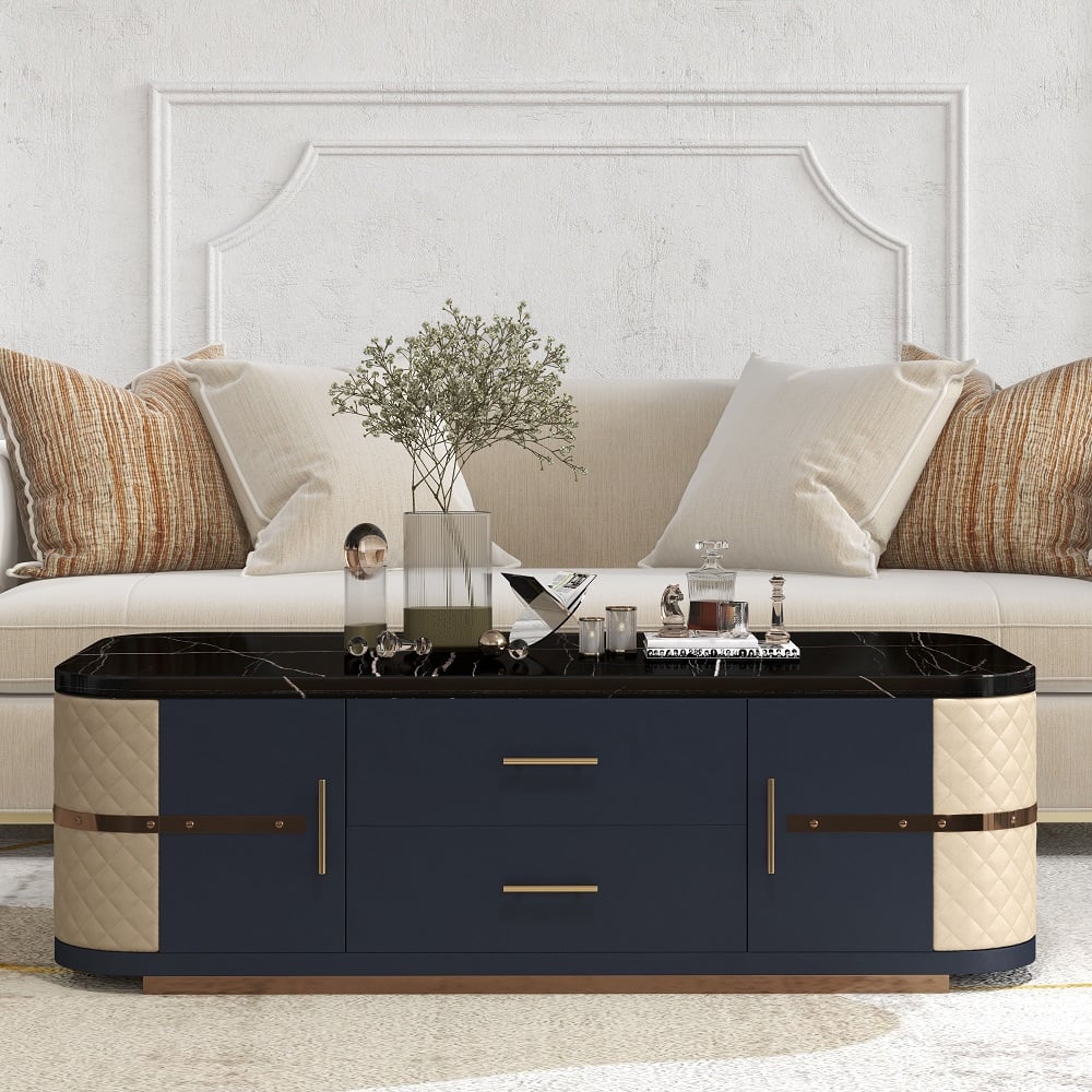Modern Marble Storage Coffee Table