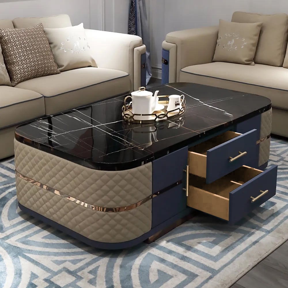 Modern Marble Storage Coffee Table