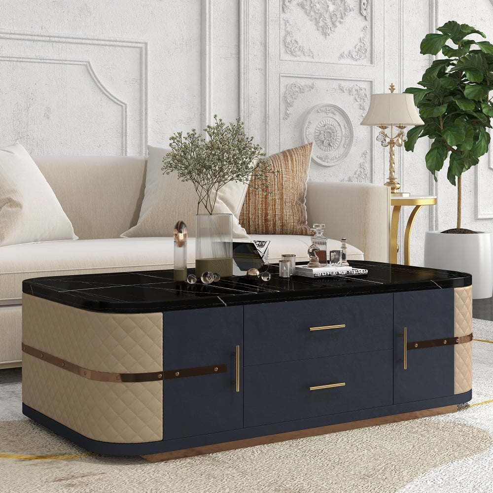 Modern Marble Storage Coffee Table