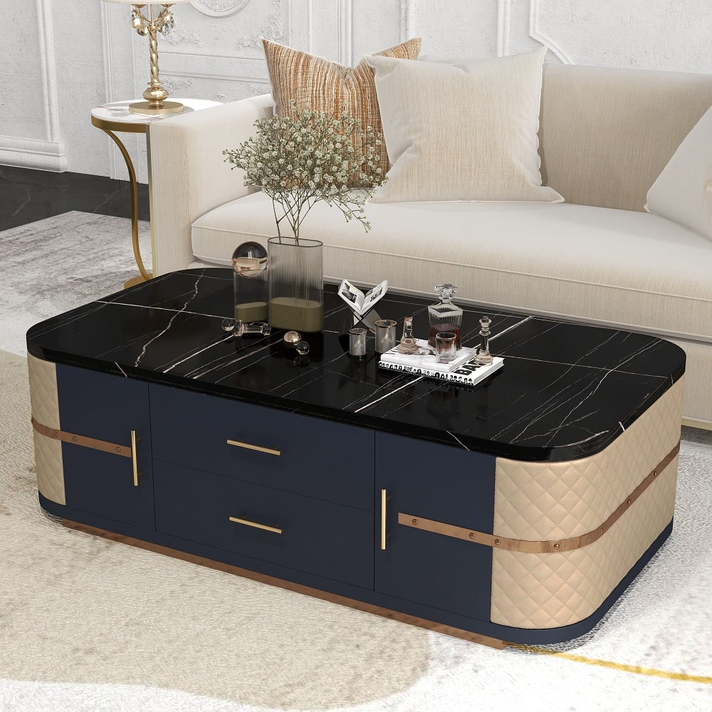 marble storage coffee table